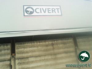 coperture mobili: particolare con logo Civert