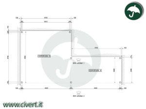 tunnel mobili in pvc: disegno Mezzaqui