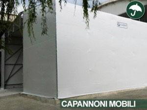 Capannoni mobili frontali in pvc: vista laterale