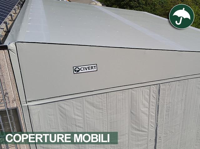 Copertura mobile tettoia monoside Civert