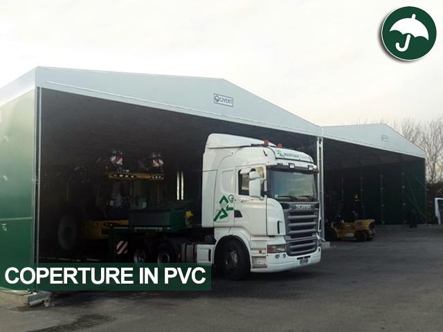 Copertura in pvc laterale modello biside Civert con camion