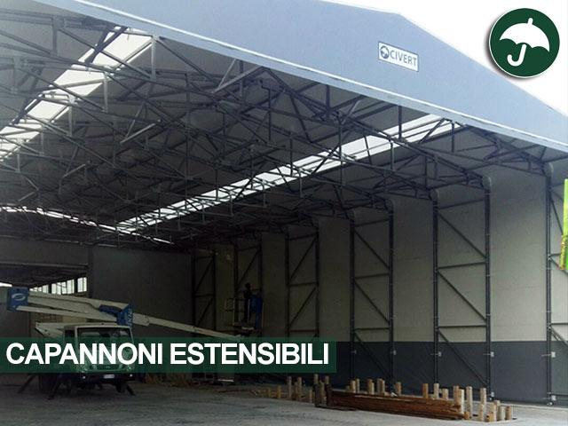 Capannone estensibile modello Long in pvc Civert