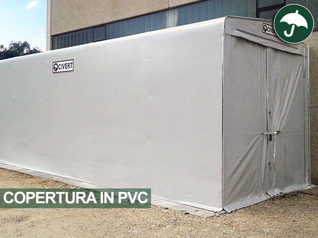 Tettoia in pvc laterale bipendenza, modello Biside Civert