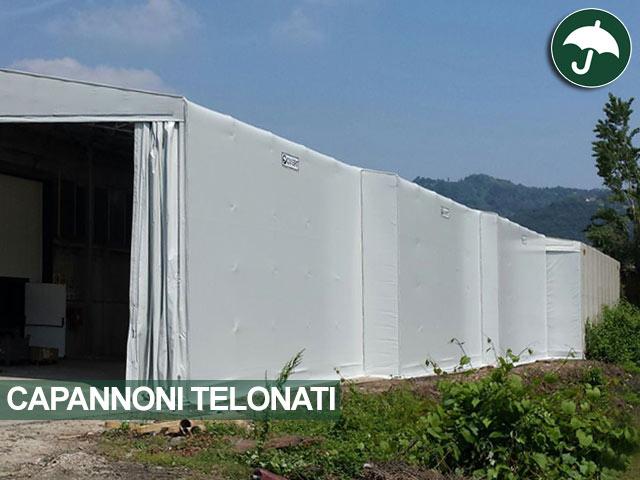 Tre coperture telonate monopendenza modello Monoside Civert