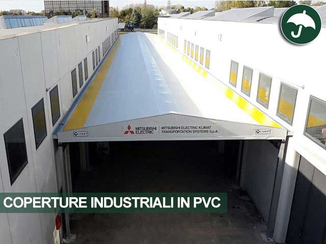 Copertura in pvc modello Biroof Civert tra due strutture