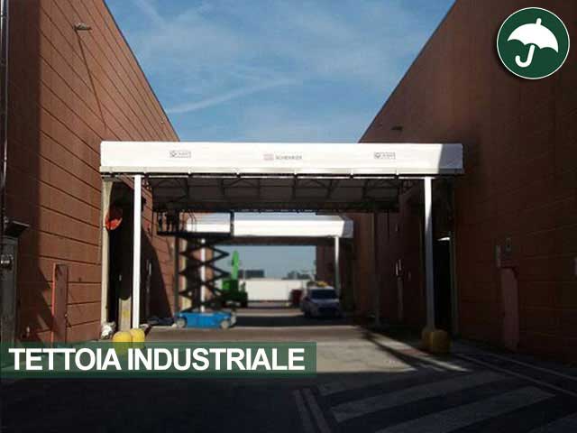 Tettoia industriale modello Biroof Civert fra due fabbricati