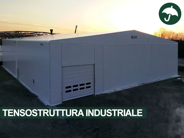 Tensostruttura industriale Civert con porta rapida Pack