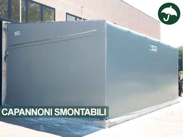 Capannone smontabile con portone ad avvolgimento rapido Civert