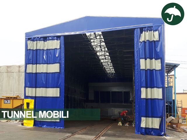 Tunnel mobile scorrevole copertura semovente modello Only Civert