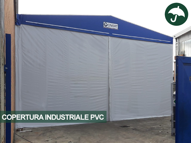 Copertura industriale laterale bi-pendenza Biside in pvc Civert