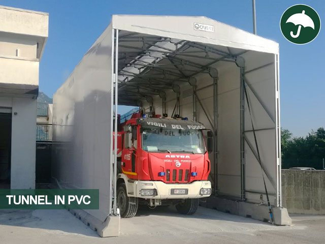 Tunnel in pvc indipendente Only Civert per la protezione dei mezzi