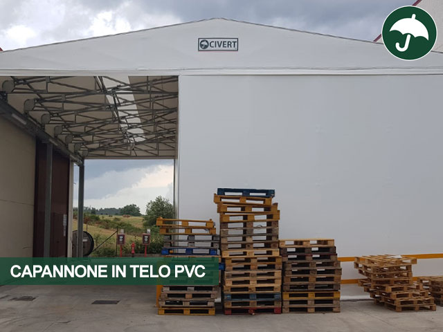 Capannone copertura mobile modello Biroof in pvc Civert