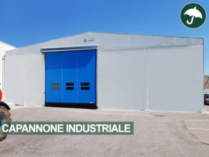 Capannone industriale modello Biside con porta rapida Civert