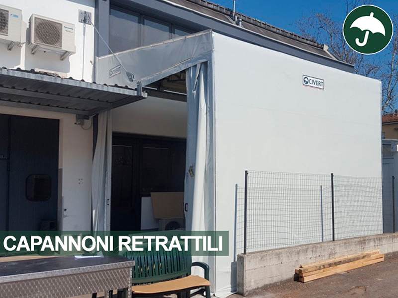 Capannone retrattile in pvc a modena