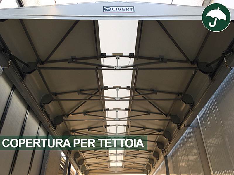 Copertura industriale in telo pvc retrattile e mobile per capannoni e magazzini