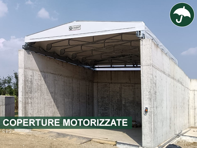 coperture motorizzate per lo stoccaggio dei rifiuti e dei residui aziendali